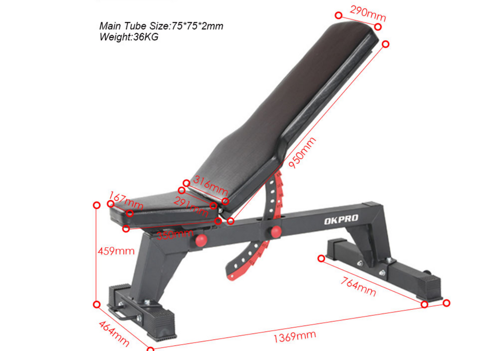 Commercial Grade Adjustable Bench Okpro Gym Equipment HQ